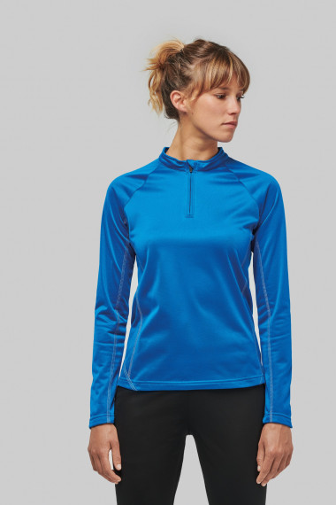 Sweat de running 1/4 zip femme