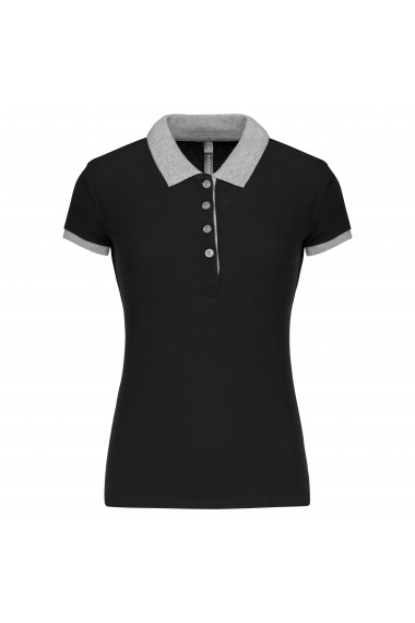 Polo piqué bicolore femme