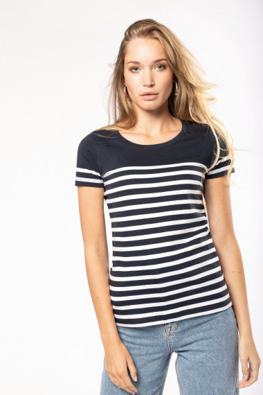 T-shirt marin col rond Bio femme