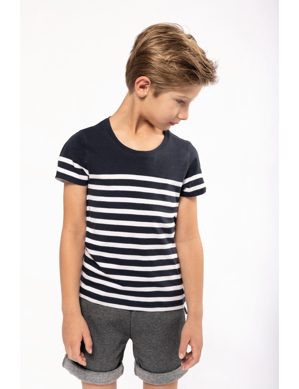 T-shirt marin col rond Bio enfant