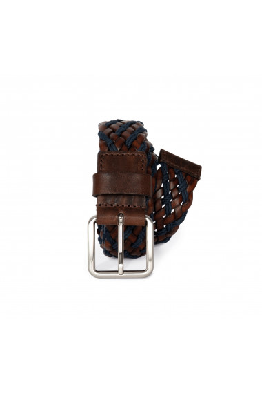 Ceinture tressée bicolore