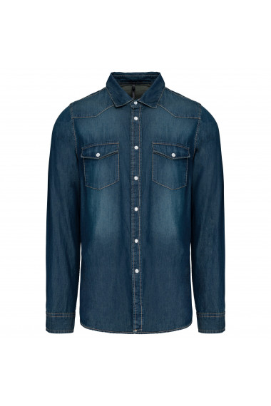 Chemise denim manches longues