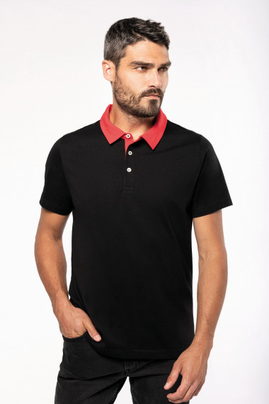 Polo jersey bicolore homme