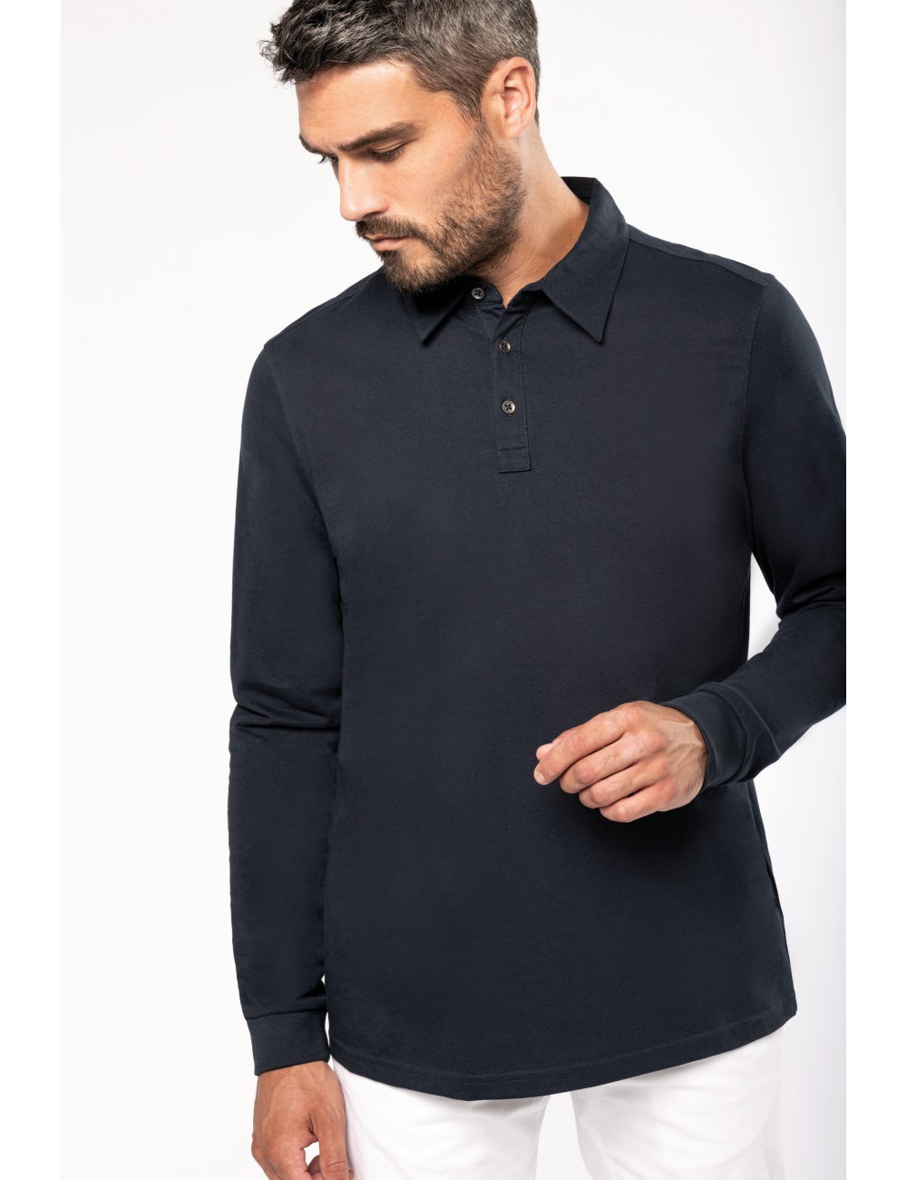 Polo jersey manches longues homme