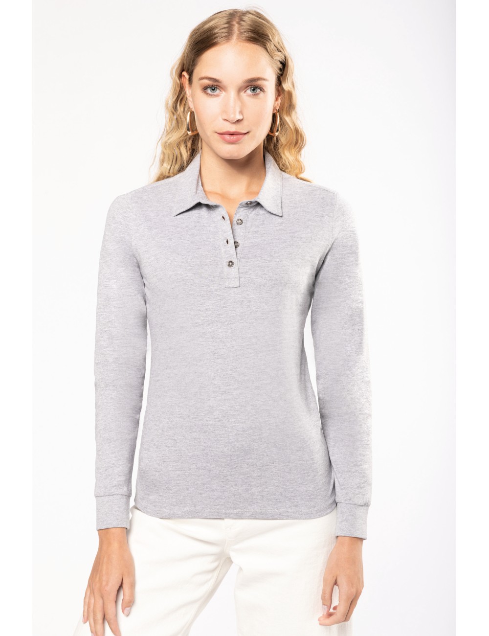 Polo jersey manches longues femme