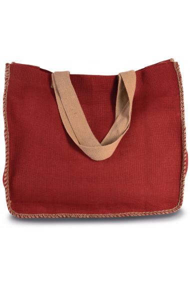 Sac en jute avec coutures contrastées