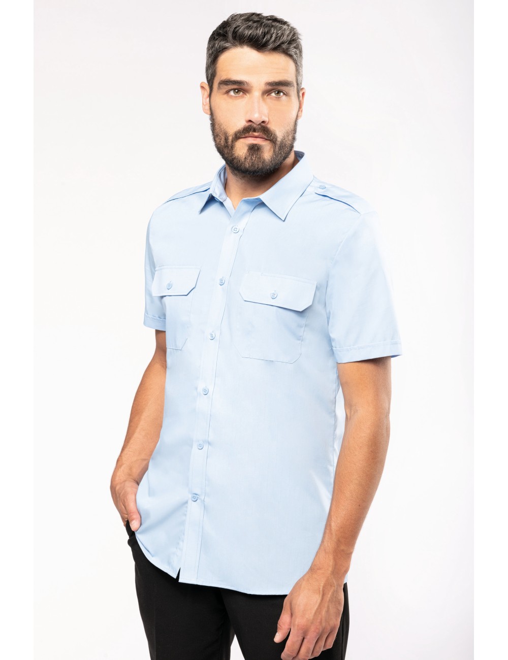 Chemise pilote manches courtes homme