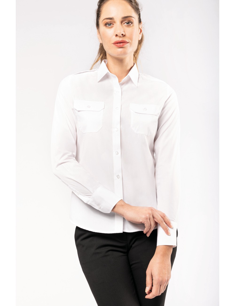 Chemise pilote manches longues femme