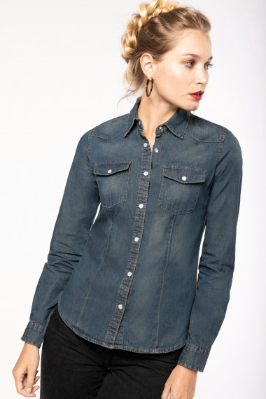 Chemise denim manches...