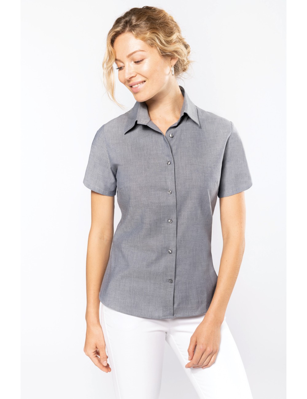 Chemise oxford manches courtes femme