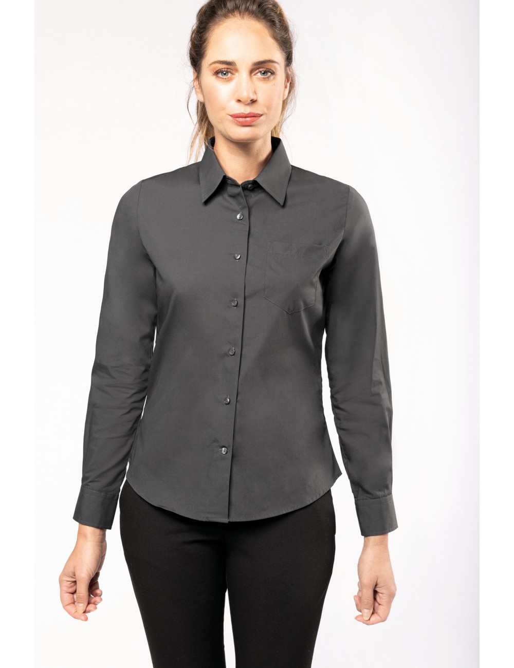 Chemise popeline manches longues femme