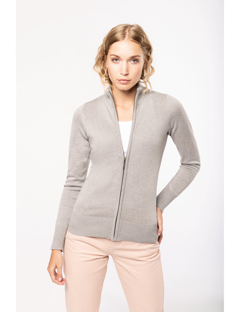 Cardigan zippé femme